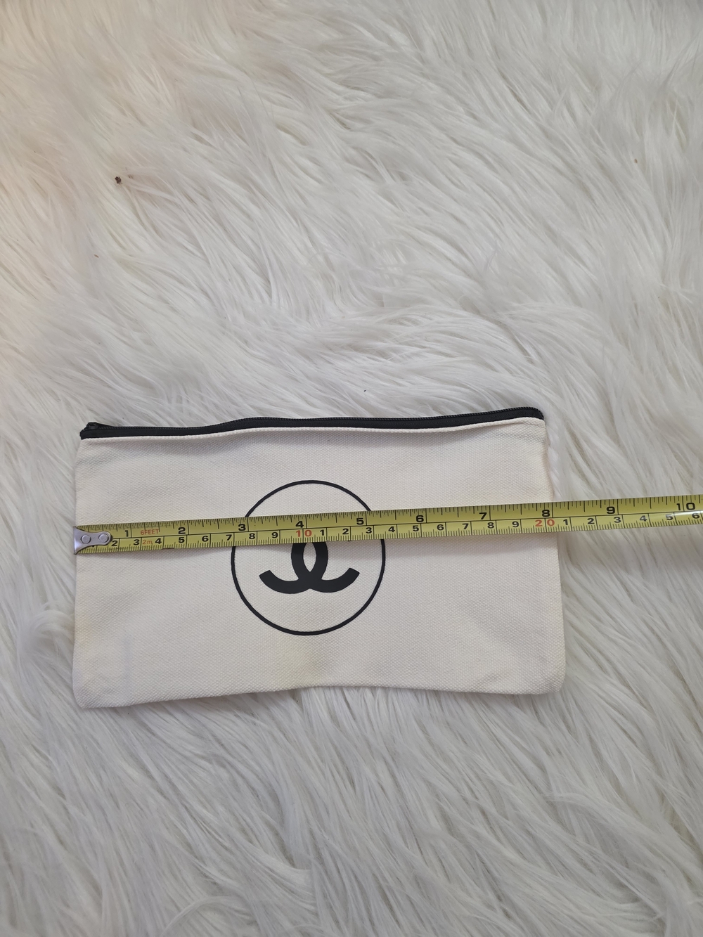 White and Black Canvas Tote with Pouch — 2 Pieces - Picture 7 of 10